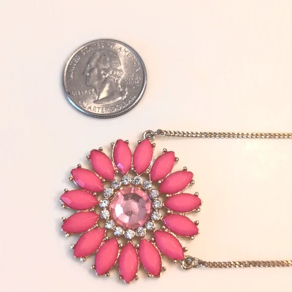 Kate Spade Long Gold Pink Flower Necklace NWOT - Picture 5 of 8